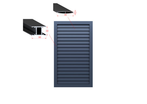 PLV Pedestrian Gate Aluminium Flat Louver Single Gate - Image 3