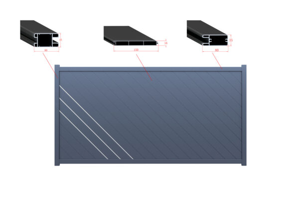 SLED Sliding/Single Swing Gate Aluminium Gate for Driveway - Image 4