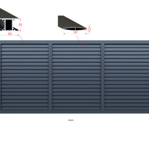 SLLV Aluminium Louver Style Gate Pattern Sliding/ Single Swing Gate
