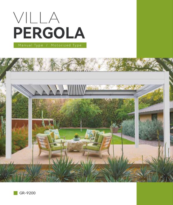 High end:  Motorized Louver Fancy Retractable Louvered Roof Bioclimatic Pergola - Image 9