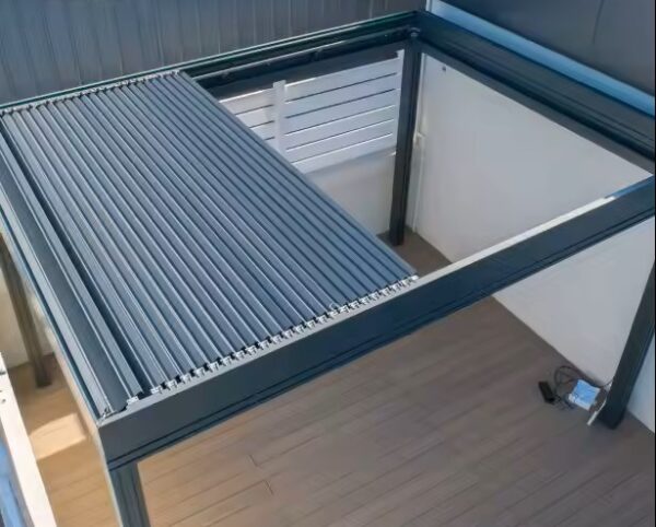 High end:  Motorized Louver Fancy Retractable Louvered Roof Bioclimatic Pergola - Image 8